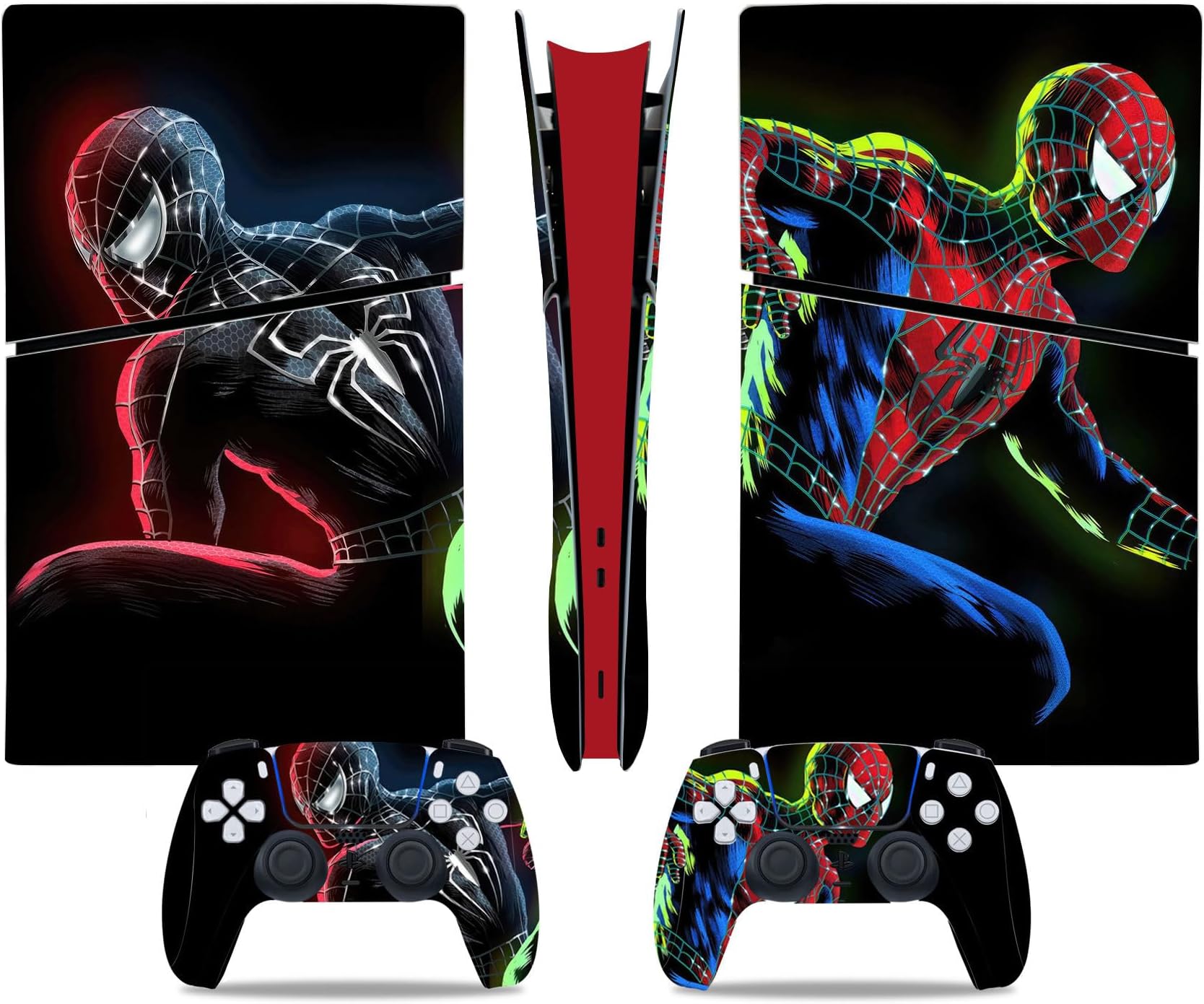 eWINNER Skin Set Protective Vinyl Decal Stickers Wrap Cover Full Body Protective film for Playstation 5 PS5 Slim Digital Console & 2 Controllers Skin (P5 Slim Digital Console Edition) (e0372)