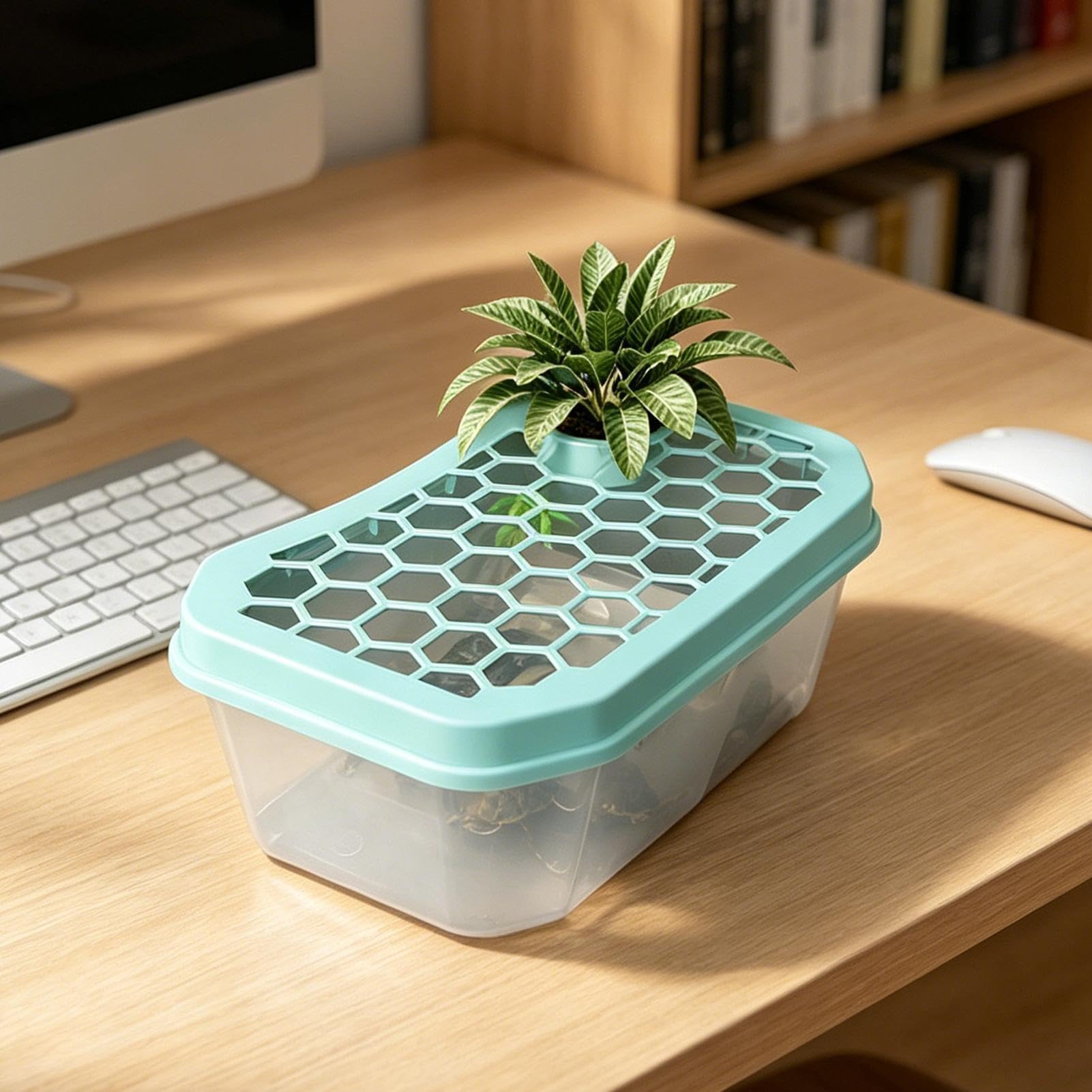 Terrario per tartarughe acquatiche, per tartarughe, gamberi, granchi eremiti, rane, ideale per la casa e la decorazione del soggiorno