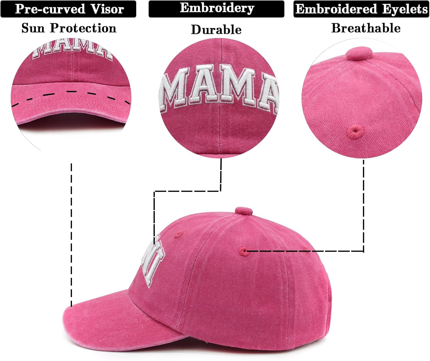 2PCS Mommy and Me Baseball Cap for Mom Girl, Mom Daughter Matching Gifts for Mother and Baby, Mama and Mini Hats - Image 3