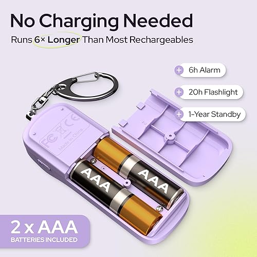 Miniatura 4 de Weten Llavero de alarma de seguridad personal, sirena de 130 dB, luz LED, pin de pánico, dispositivo compacto de autodefensa y alternativa de