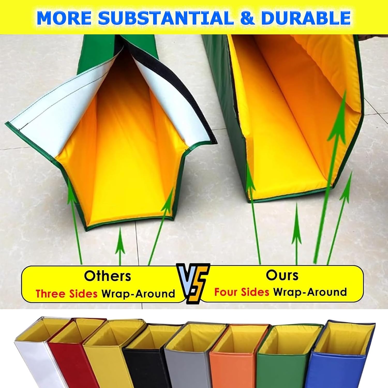 4ft Weatherproof Basketball Pole Padding - Padded Cover for 4-8 inch Square Columns, Ideal for Playground Safety and Basement Protection, Wrap-Around Design