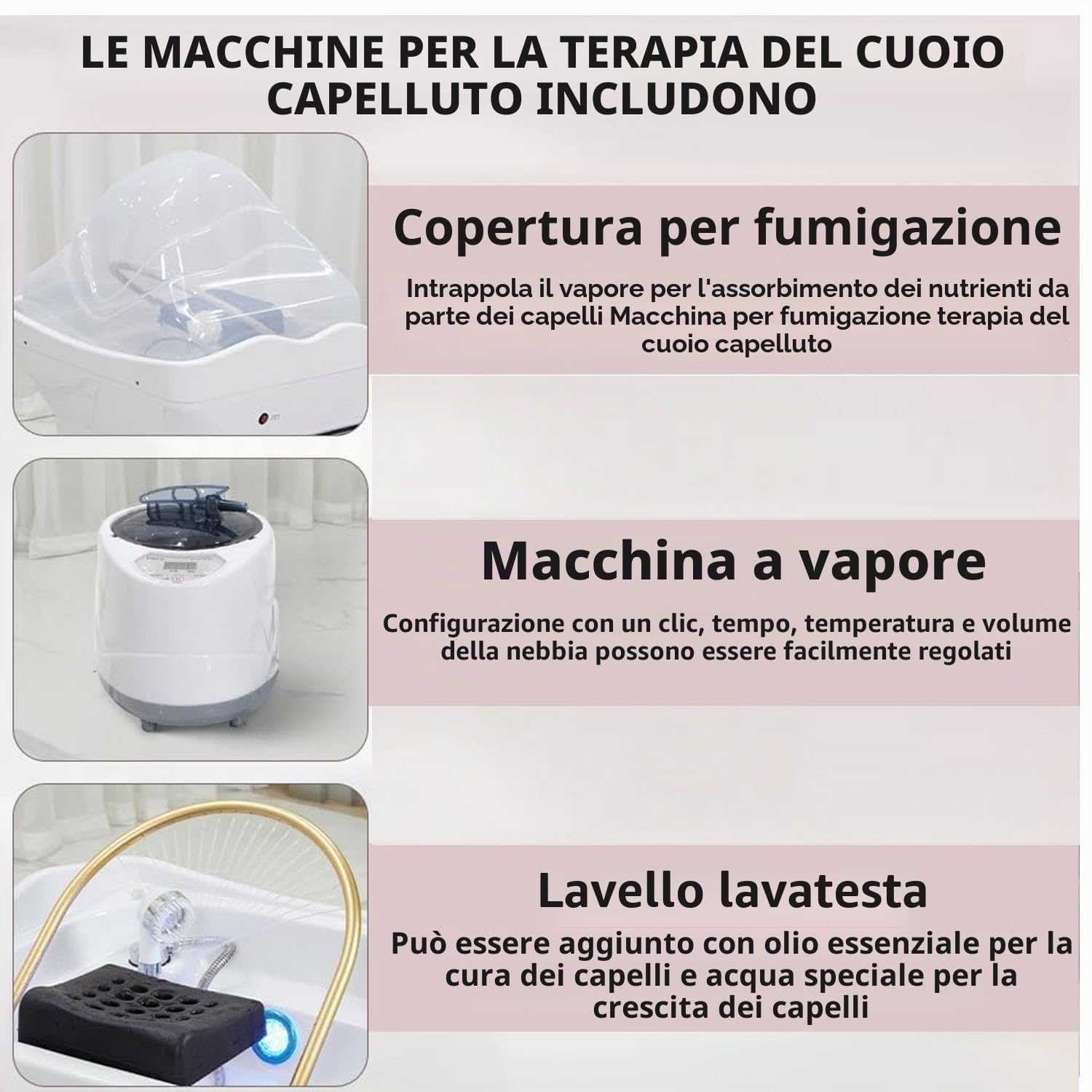 Generico Attrezzatura per Head Spa Lavatesta Portatile per Parrucchieri Serbatoio dell'Acqua da 60 Litri Casa Dotato Inalatore Vapore Copertura Adatto Spa Saloni Parrucchiere