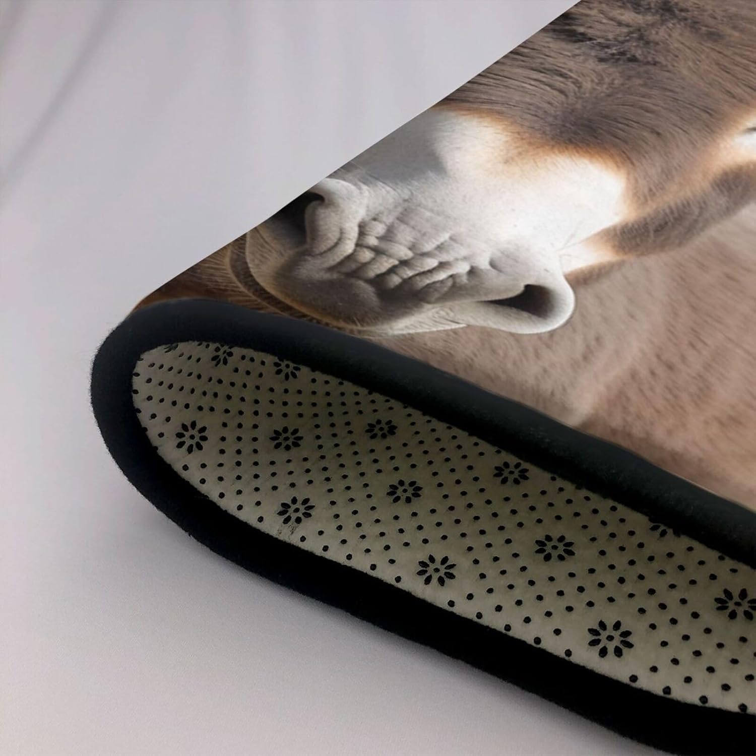 Flannel Non-Slip (Funny Donkeys) Rug Pad 80×50in Soft Washable Protective for Hardwood Floors Bedroom Bathroom Living Room