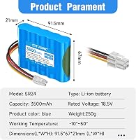CITYORK 3500 mAh Robotfűnyíró Akkumulátor Gardena Sileno R100Li/R130Li/R160Li és Husqvarna Automower 310/315/315X modellekhez, Li-ion 18,5V 6