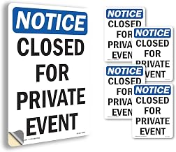 Closed For Private Event OSHA Notice Vinyl Decal Label 5 Inch x 3.5 Inch - 5 Pack