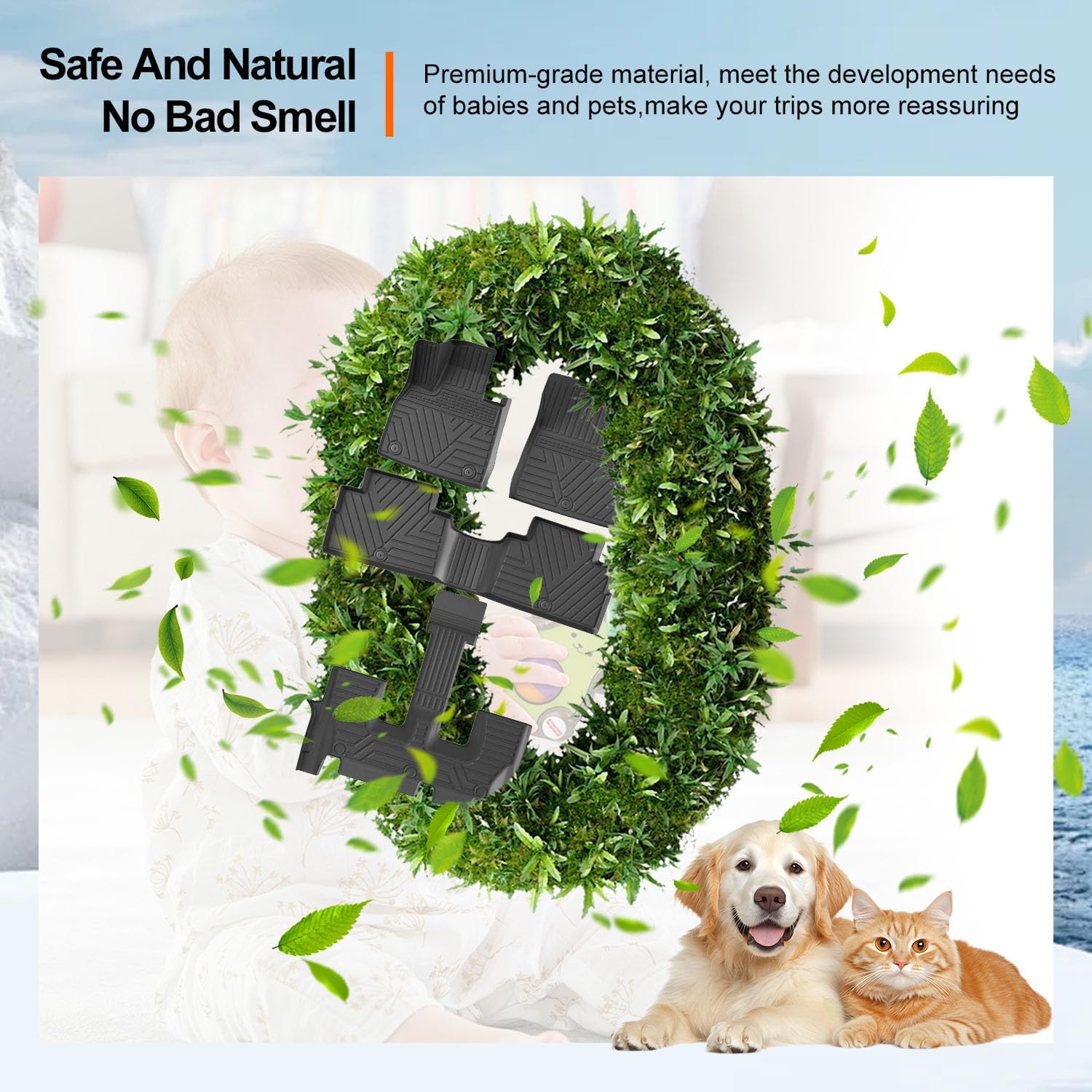 powoq 7&8 Seats Floor Mat Compatible with 2020-2025 Palisade Cargo Mat Floor Liner TPE Backrest Trunk Liner Replacement for 2020 2021 2022 2023 2024 2025 Palisade Accessories - Image 6