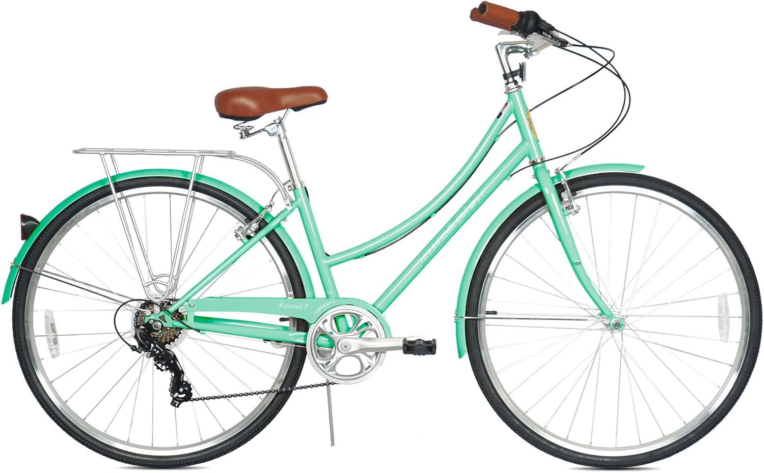 MICARGI 7-Speed Urban City Bike 26-Inch Bicycle for Adults Hi-Ten Steel Frame Cruiser Beach Bike for Men and Women Multicolor