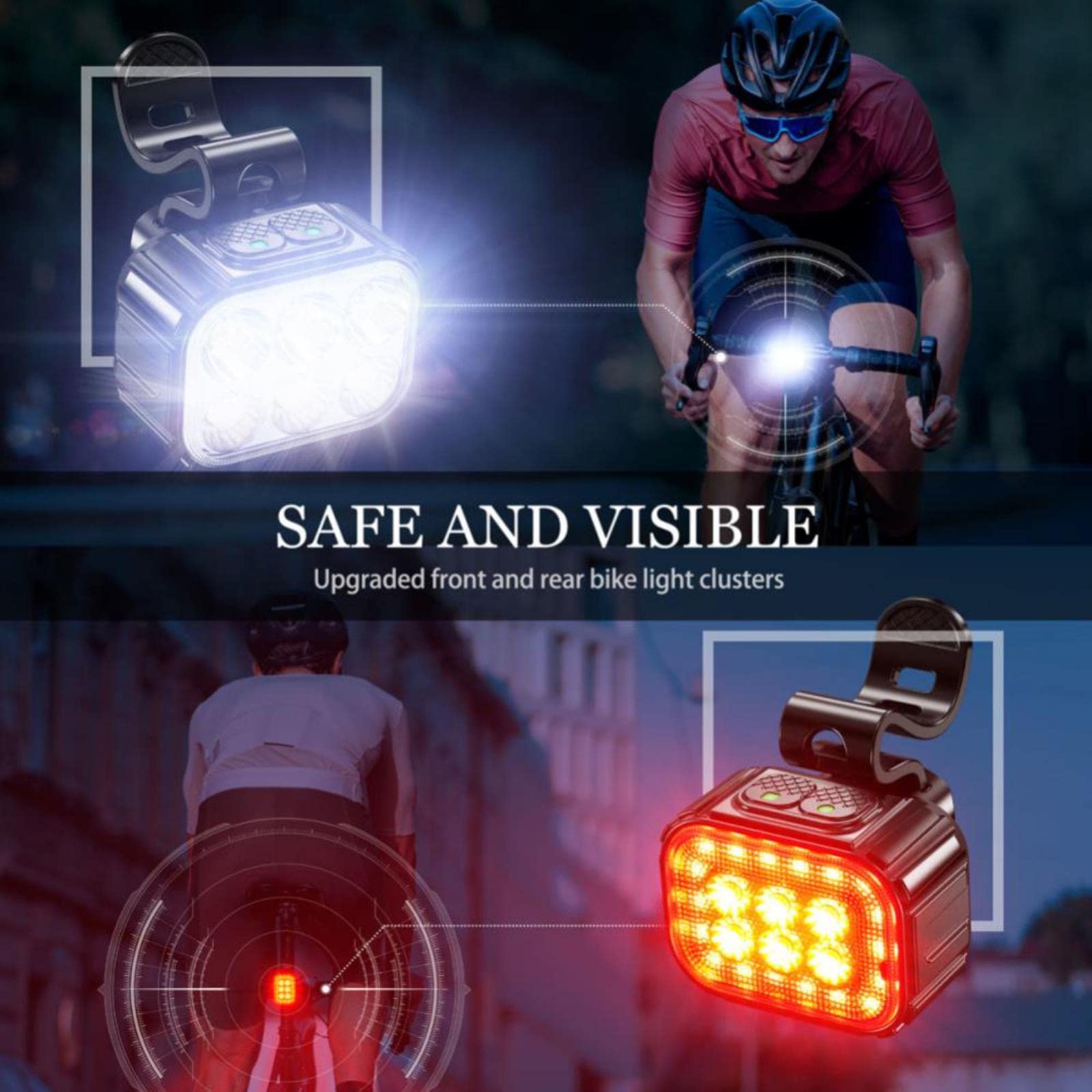KINHA 6/24 Lampada Bead Bicicletta Anteriore Faro Luce Anteriore Della Bicicletta MTB Luci Della Bicicletta Luce Posteriore LED