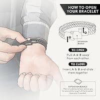 Vista 47 de RTZN® Brown Leather Bracelet for Men – Premium Artisan Handcrafted Mens Leather Bracelet – Multi-Stand Mens Bracelet Leather Collection Beaded