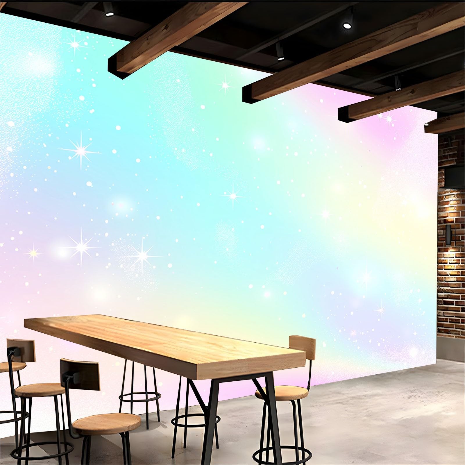 Tapete 3D Fototapete Regenbogen-Gradientenhintergrund Mädchen 250x175 cm Vliestapete Wandtapete Wandbilder 3D Druck Foto Tapeten für Wohnzimmer Schlafzimmer Vlies Tapete Motivtapeten