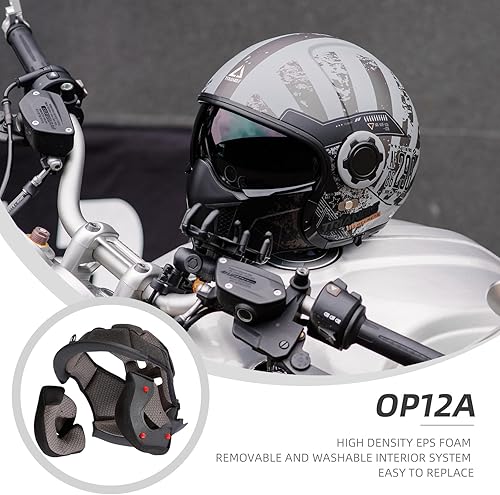 Miniatura 5 de TRIANGLE Casco de motocicleta de cara abierta 34 mitad para hombres con visera extra transparente, crucero, scooter, bicicleta de calle, aprobado