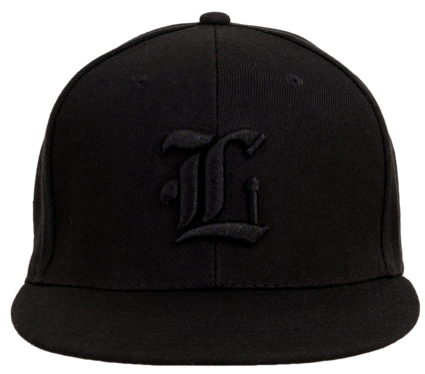 4Sold Men's L Snapback Hat With Raised 3D Black Embroidery Etter Basebal Cap Hip-Hop Cap Hat Headwear (L)