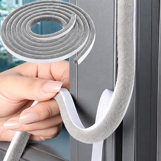 Seal Strip,Self Adhesive Sponge Seal Strip for Doors & Windows, Soundproof Weather Stripping Foam Tape, Anti-Collision Dustproof Gap Sealer for Glass Door Home Office Use