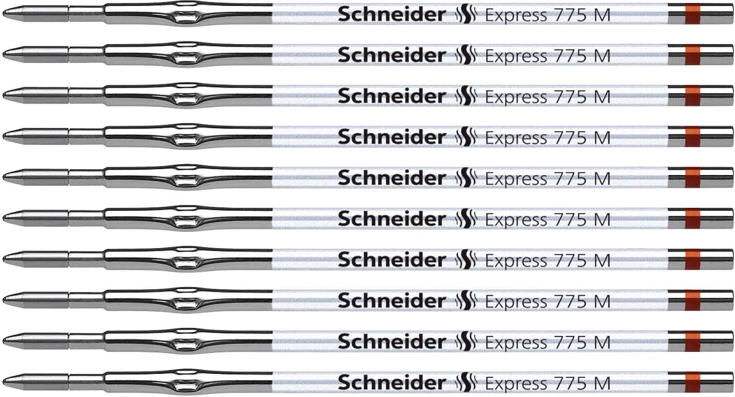 Schneider Express 775 Ballpoint Pen Refill M, Brown Pack of 10