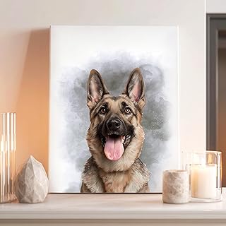 Dotride Custom Pet Portrait from photo,Pet Memorial Gift for Cat&Dog Watercolor Painting,Personalized Gift for Her Birthday,Sustainable Paper/Frame/Canvas Print,Personalized Gifts for Women/Men Birthday,Made in USA