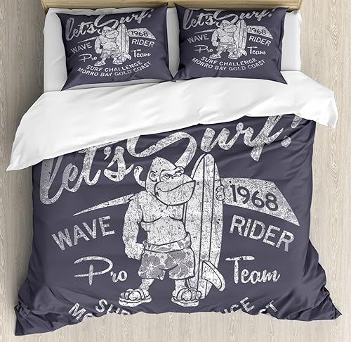 Miniatura 52 de Ambesonne - Funda de edredón multicolor disponible en tres tamaños y en diferentes colores, Tela, Beige, King