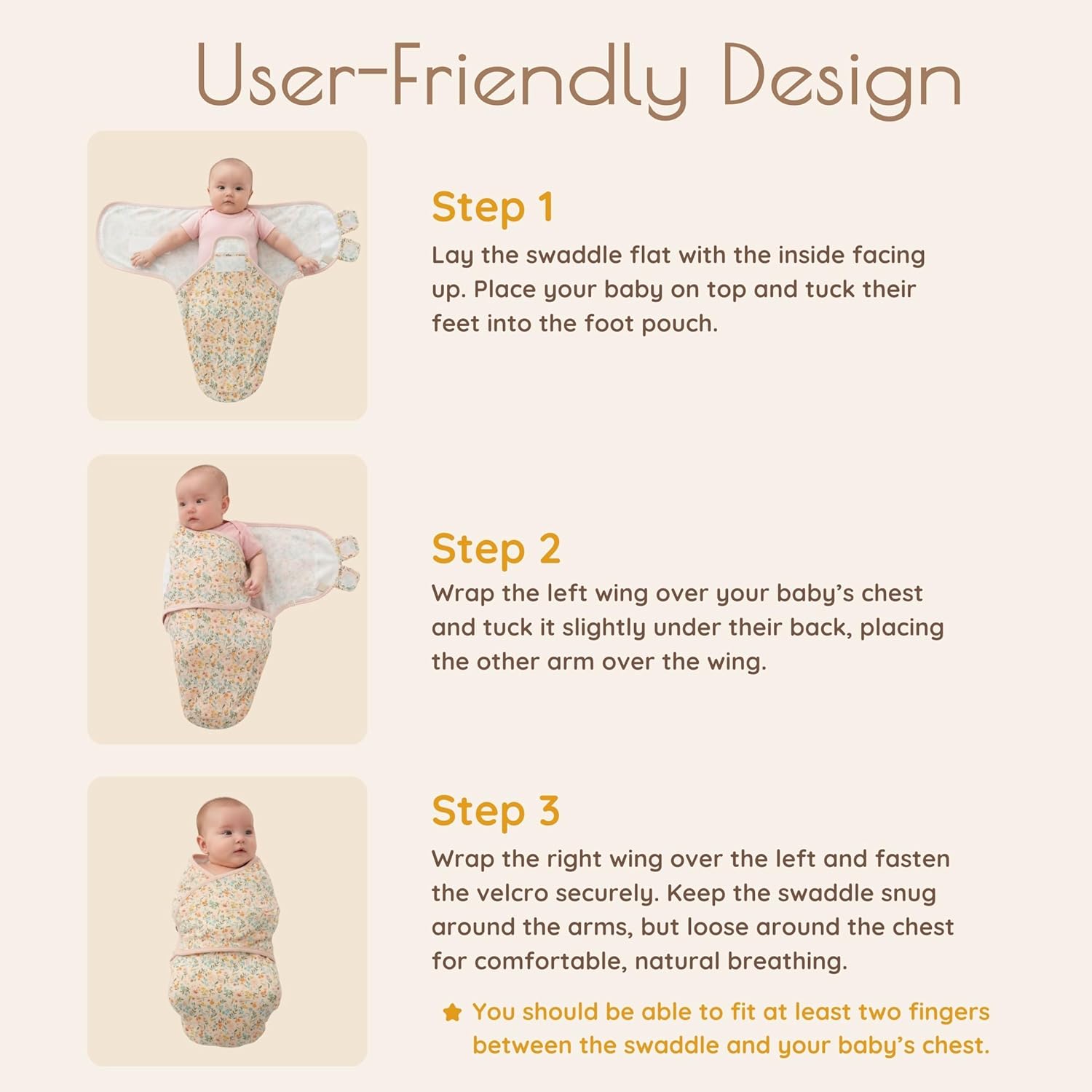 100% Cotton 3-Pack Baby Swaddle Sleep Sacks, 0-3 Months - Baby Girl Swaddle Newborn, Adjustable Swaddles for Newborns to 3 Months, Ideal Babies Gift Set, Designed in France, Pink + Floral Collection - Image 4