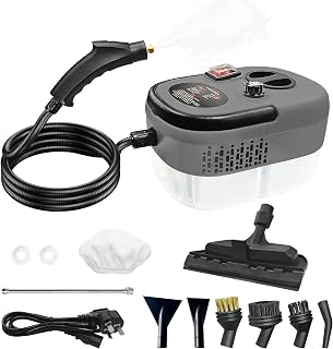 Steam Cleaner for Car, 2500W High Pressure Steamer for Cleaning with 11 Attachments, Portable Steam Cleaner For Car Detailing, Home, Upholstery, Kitchen, Bathroom, Furniture, Tile Grout (Grey)