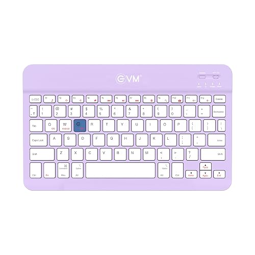 EVM EnEdge Keyboard for iPad, Android & Laptop | Multi-Device Wireless Keyboard with One-Click Switching | Rechargeable Type-C | Ultra Slim Wireless| Bluetooth 5.0 | 1 Year Warranty (WLKM-Purple)