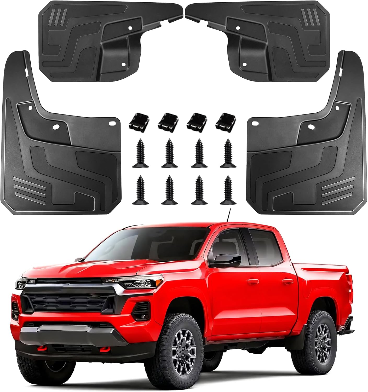 Mud Flaps for Chevrolet Colorado 2023-2026,Heavy Duty Fender Front Rear Mudguard Fit Colorado Accessories 2023 2024 2025 2026,All Weather Splash Guards Tire Protector No-Drill 4PCS Fender Flares