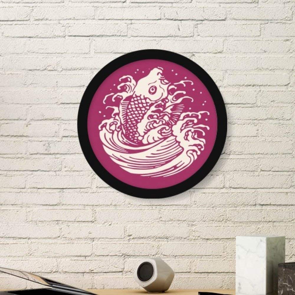 Peinture rouge culture japonaise poisson art prints cadre photo stickers muraux noir