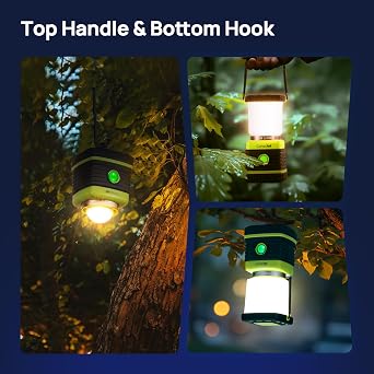Consciot 1000LM LED Camping Lantern Rechargeable, 4 Light Modes, Dimmable | 4400mAh Portable Battery Pack, IPX4 Waterproof Tent Lights, Flashlight for Emergency, Power Outages, USB Cable Included