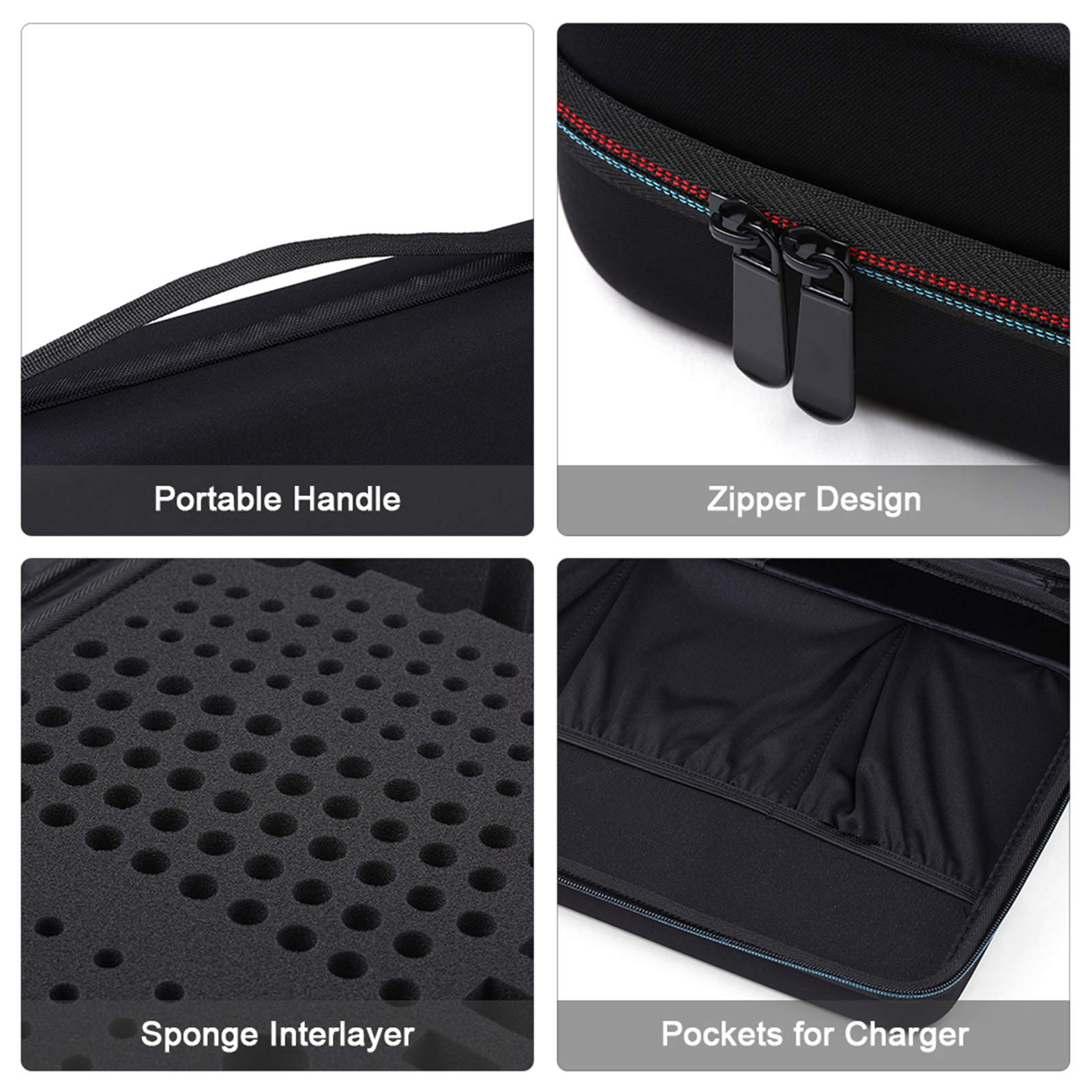 Stoßfeste Aufbewahrungsbox für 146 Batterien (AA AAA C D 9 V) mit Netztaschen für Ladegeräte, tragbare Organizer-Box für Zuhause, Reisen und den professionellen Gebrauch