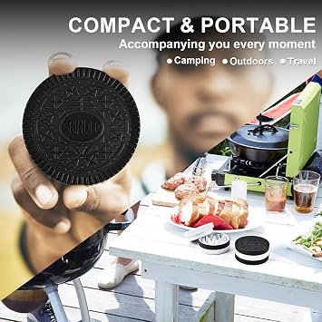 2 Grinders, 2.2 Spice Grinder, Stronger Grip, Cookie Shaped Design Grinder White & Black