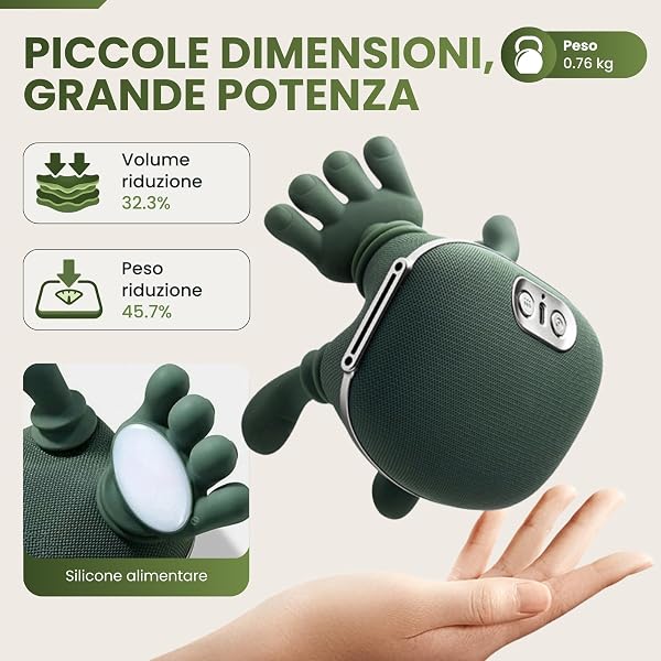 BeFit24 4D Wireless Neck Massager | Heating Neck Massager 2 Levels | 3 Kneten Modes | USB 5 V 2000 mAh Portable Deep Massage Neck Massager | Green - 5