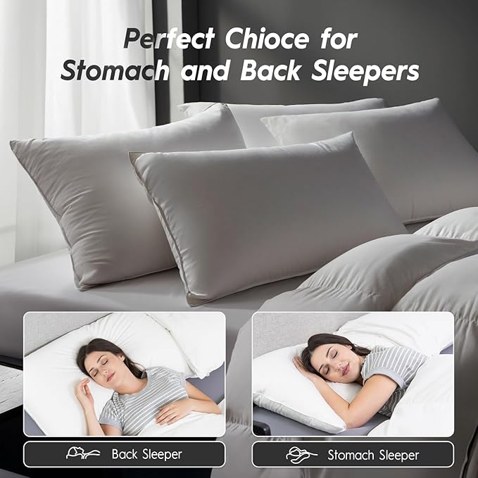 Set 2 Almohadas Relleno de Plumas Tamaño Queen miniatura 5