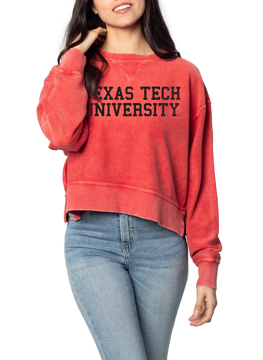 chicka-d NCAA womens Corded Boxy Pullover