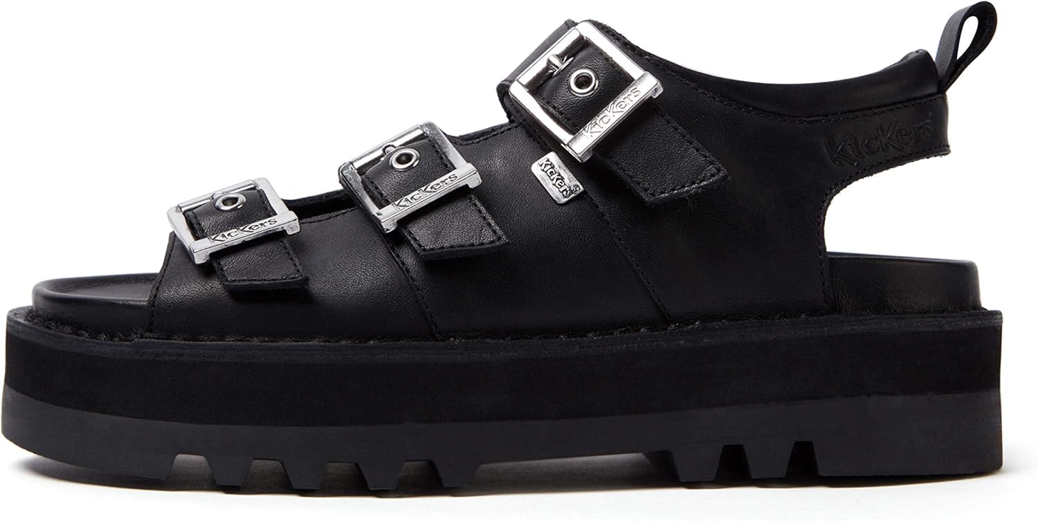 Kickers Women's Knox Lo Buckle Rain Shoe, Black, 8.5