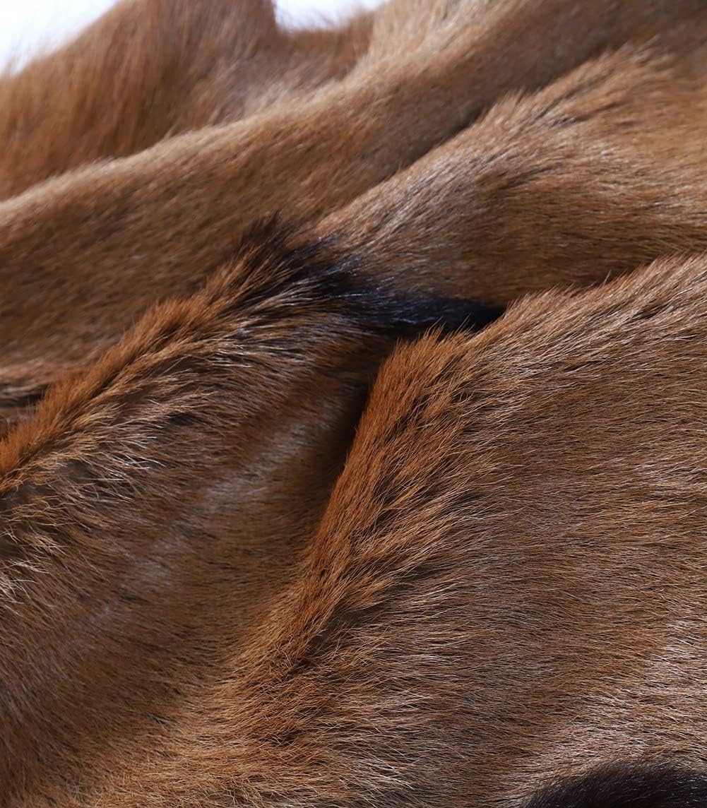 2PCS Real Goatskin Hide Fur Pelts Goat Skin Leather Hide Home Decor Design Hunting Ornament Floor Wall Exhibit Display for DIY Clothing Sheepskin Fur Rug Exotic (Approx 21x15in)