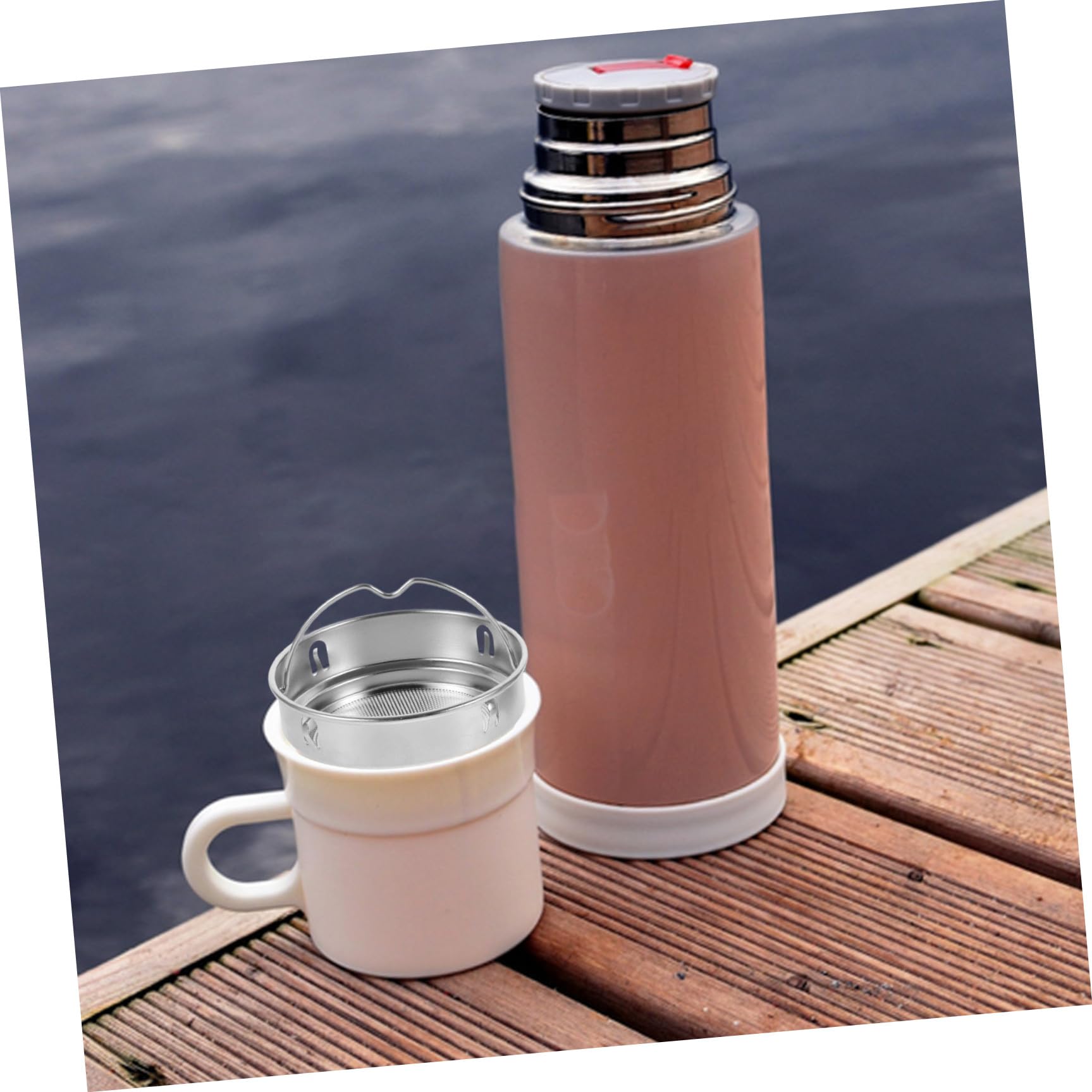 Angoily 2pièces Infuseur à Thé Acier Inoxydable avec Filtre et Passoire pour Bouteille Isotherme Réutilisable pour Thés Vrac