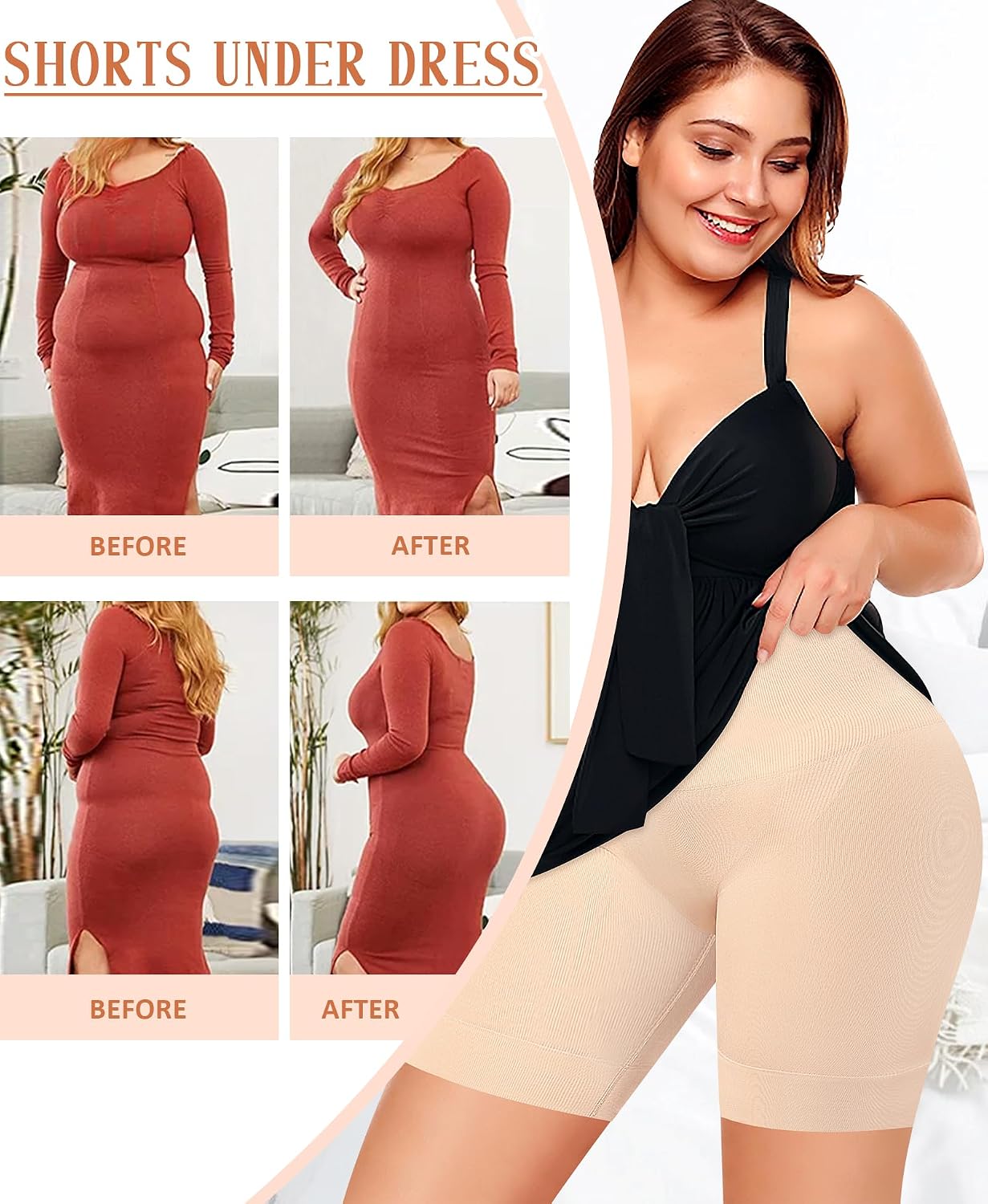 Werena Tummy Control Shapewear Shorts for Women Seamless High Waisted Body Shaper Shaping Underwear Girdle Panties