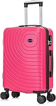 Aerostar 20” Lightweight Small Hard Suitcase Cabin Hand Luggage 4 Spinner Wheels Carry On 55x35x20 | Accepted on All Airlines easyjet, RyanAir, British Airways, Emirates & More (Hot Pink, 35 Litre)