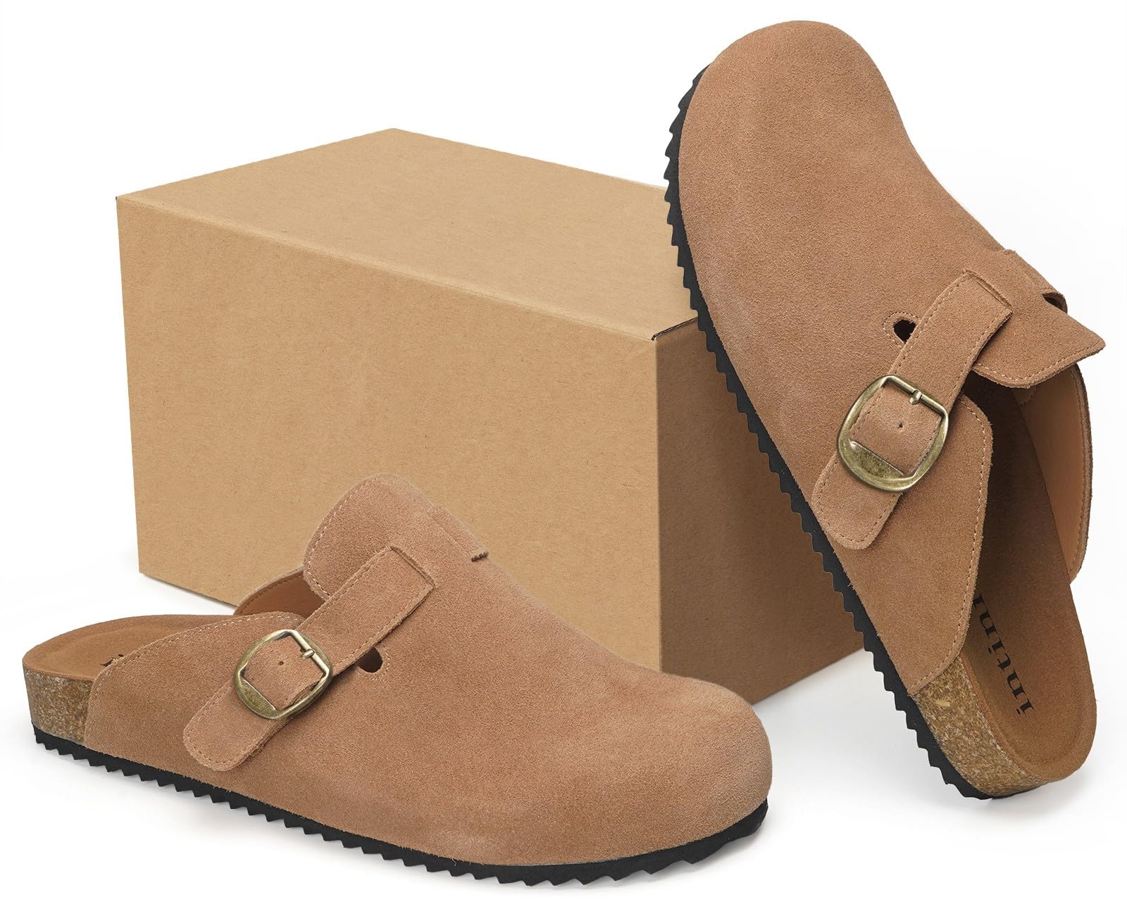 Sabot Donna Ciabatte Uomo Chiuse con Comodo Pantofole in Pelle Scarpe da Giardino Traspirante Sandali Ciabatta 36-46