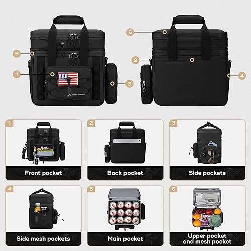 Miniatura 6 de Maelstrom Lonchera táctica, bolsa de almuerzo aislada de 23 L para hombres, bolsa enfriadora de almuerzo expandible de doble cubierta, bolsa grande