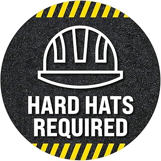 Hard Hats Required Floor Decal (Hard Hats Required, 11")