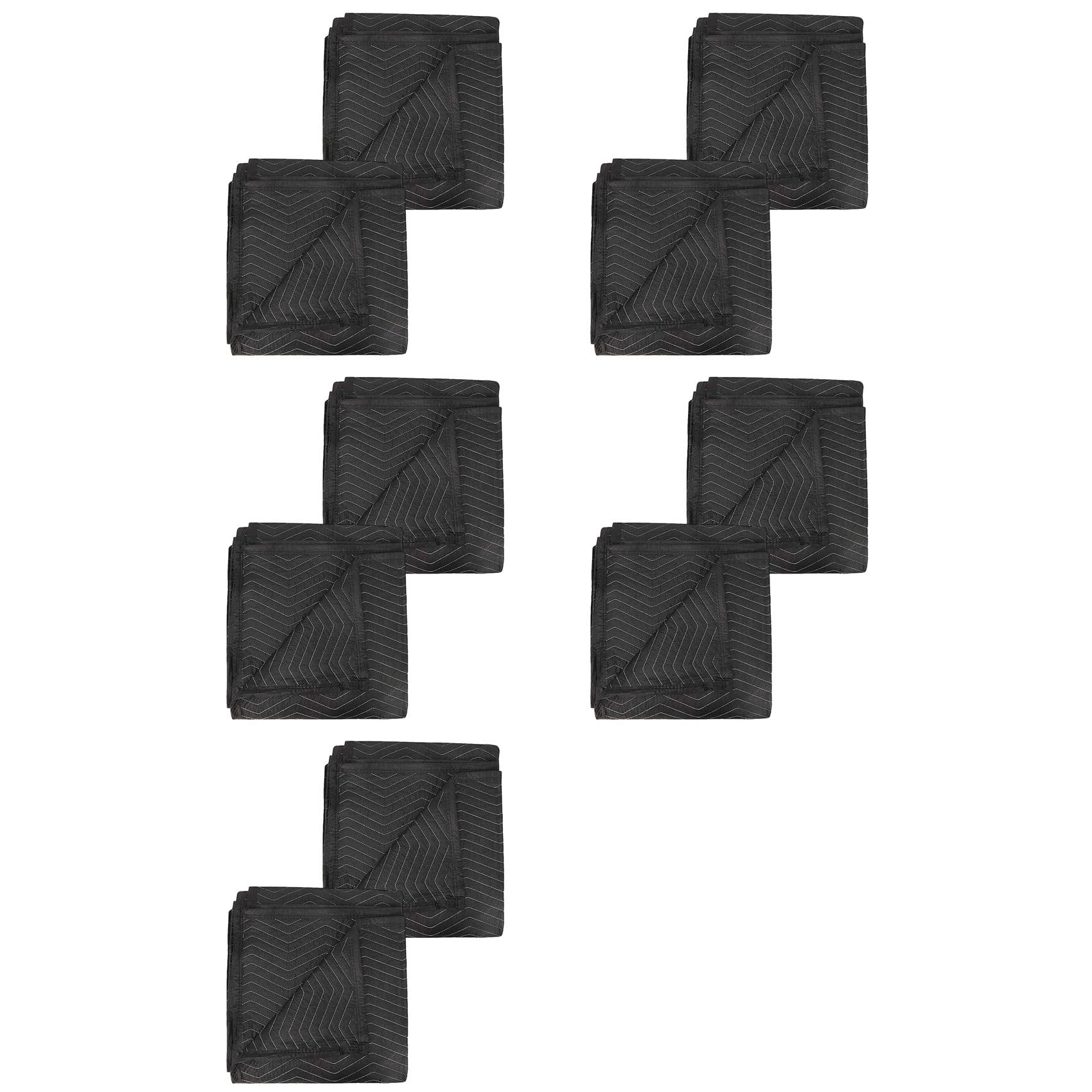 Vjsujehgy 10Pcs Moving Blankets 40x72Inches Heavy Duty Packing Blankets for Moving Shipping Furniture Wrapping for Furniture-Black