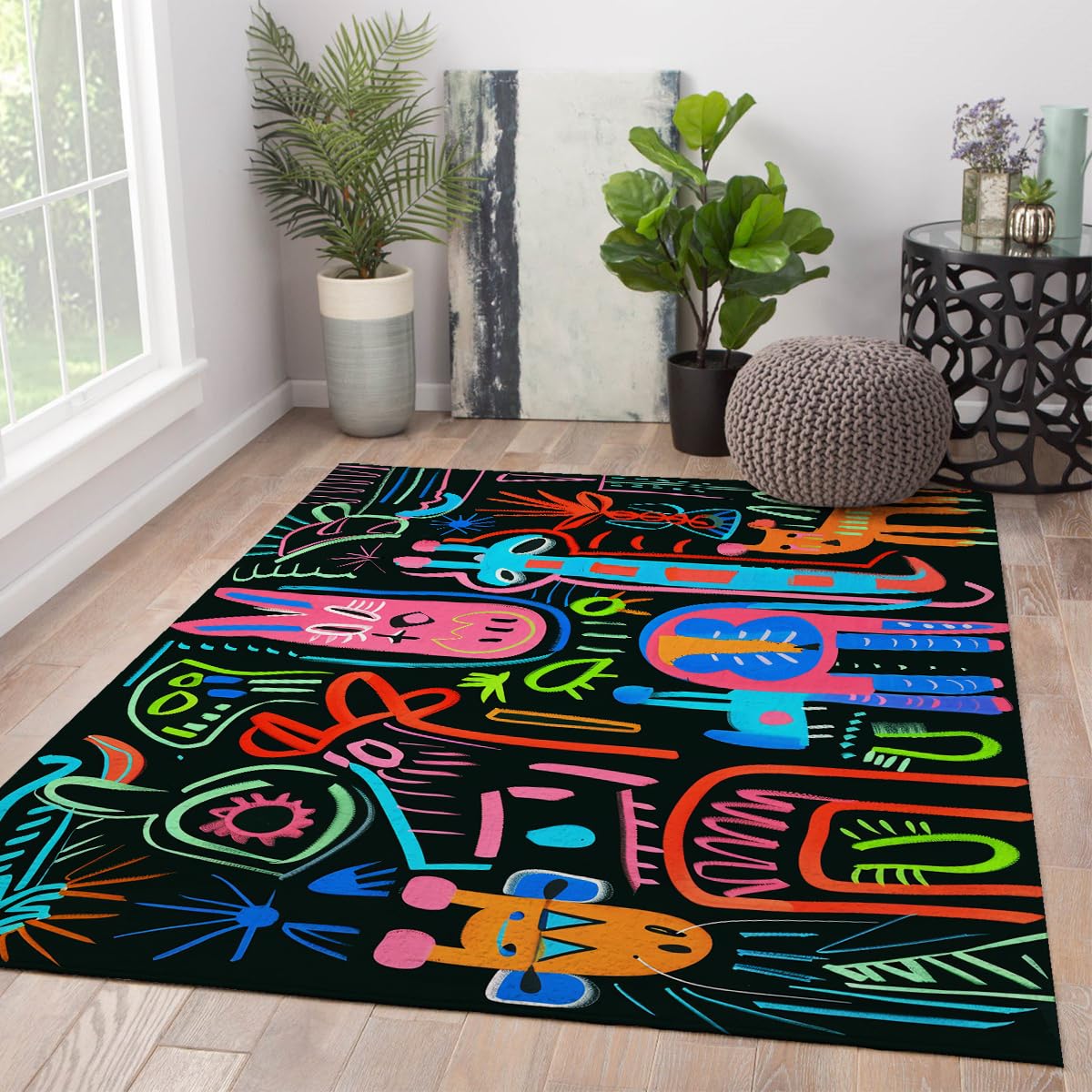 Tapis urbain graffiti pour bureau à domicile et chambre d'ado moderne