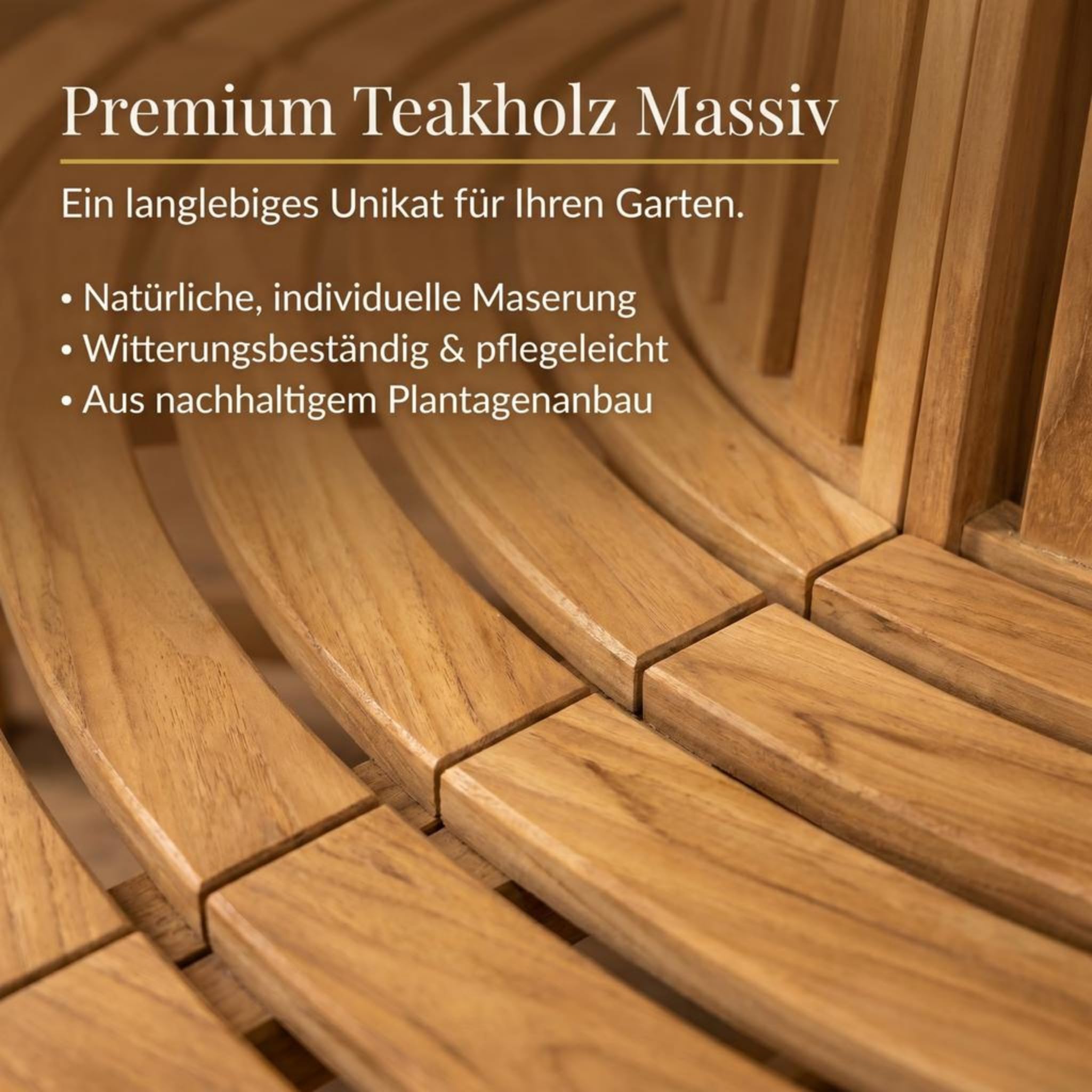 SAM Premium Baumbank Timo rund 180 cm, 360° Rundbank um den Baum aus Teakholz massiv, wetterfeste Gartenbank für bis zu 8 Personen, Holzbank rund für Garten und Terrasse
