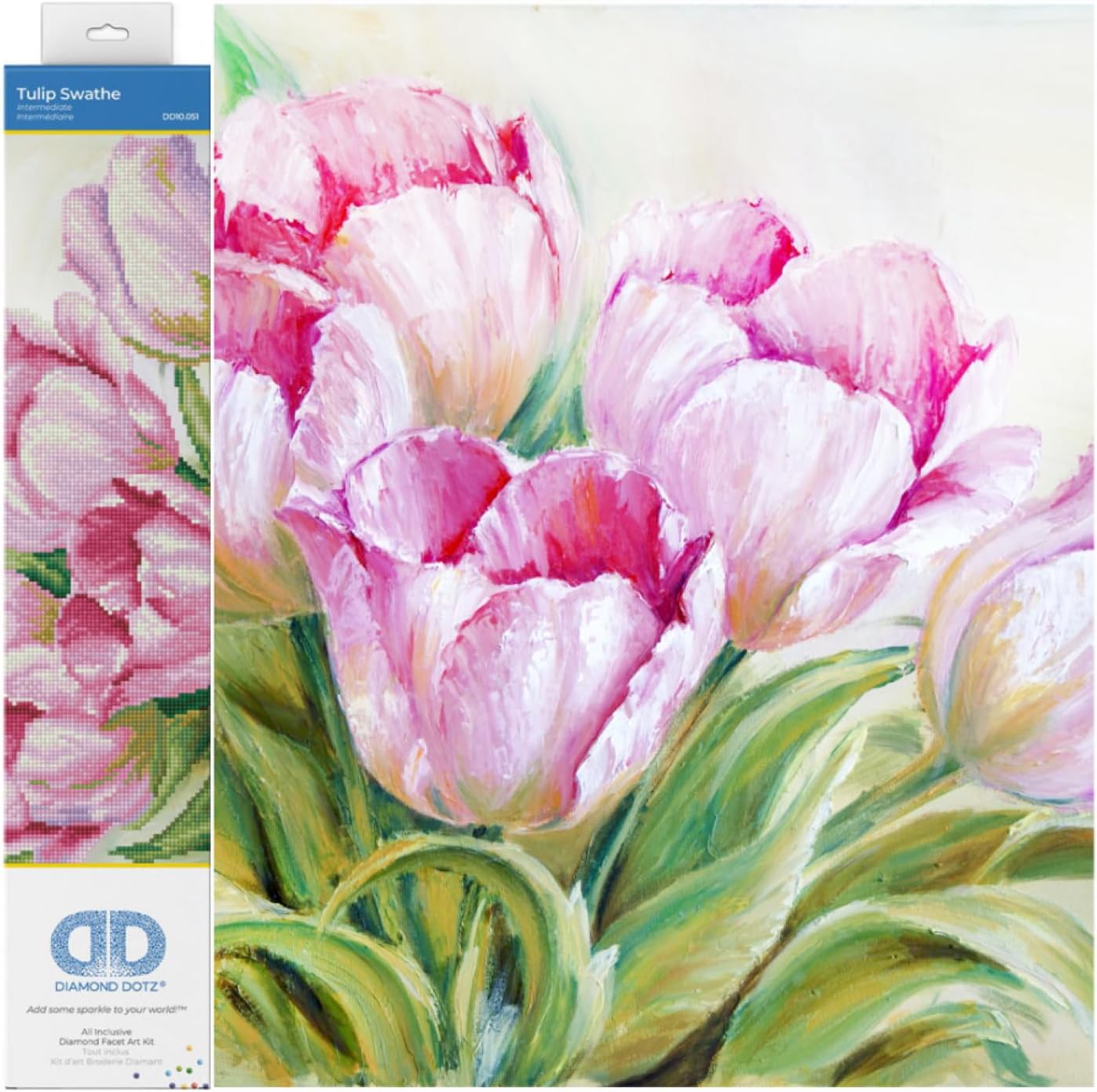 DIAMOND DOTZ Tulip Swathe Diamond Painting Kits for Adults - Diamond Art Kits a Relaxing Creative Craft Kit with Dotz Gems 16x20