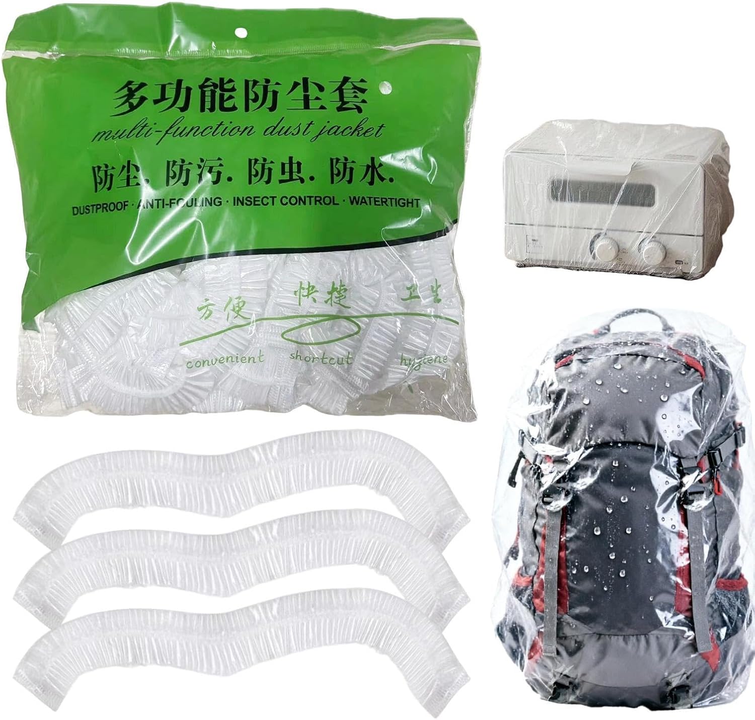 Backpack Rain Cover Lightweight Compact Elastic 50 Pieces | Bag Rain Cover for School, Office Work, Urban Commute, Outdoor, Hiking, Camping, Travel, Trikking