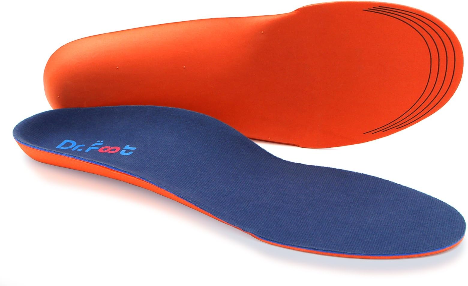 Dr. Foot's Orthotics Insoles for Flat Feet - Arch Support Shoe Inserts for Plantar Fasciitis, Foot & Heel Pain, High Arches and Over-Pronation, Comfort & Relief for Men and Women - S