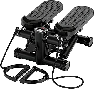 Stepper de Ejercicio,con Pantalla LCD Ajustable Portátil Y Silencioso Equipo De Gimnasio,Stepper para Debajo del Escritorio | para Ejercicio Diario Gimnasio Oficina Piso Interior Viajes y Apartamento