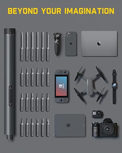 Miniatura 8 de Fanttik E1 Pro Mini destornillador eléctrico, juego de destornilladores de precisión con luz LED, 24 puntas magnéticas, máximo 3 N.m, almacenamiento