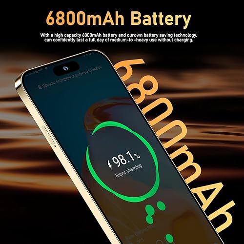 Miniatura 4 de MMY P14 Pro Max 5G - Smartphone desbloqueado, 6 GB+256 GB para Android 13, teléfono celular desbloqueado de 6.8 pulgadas, 6800 mAh, doble SIMbloqueo
