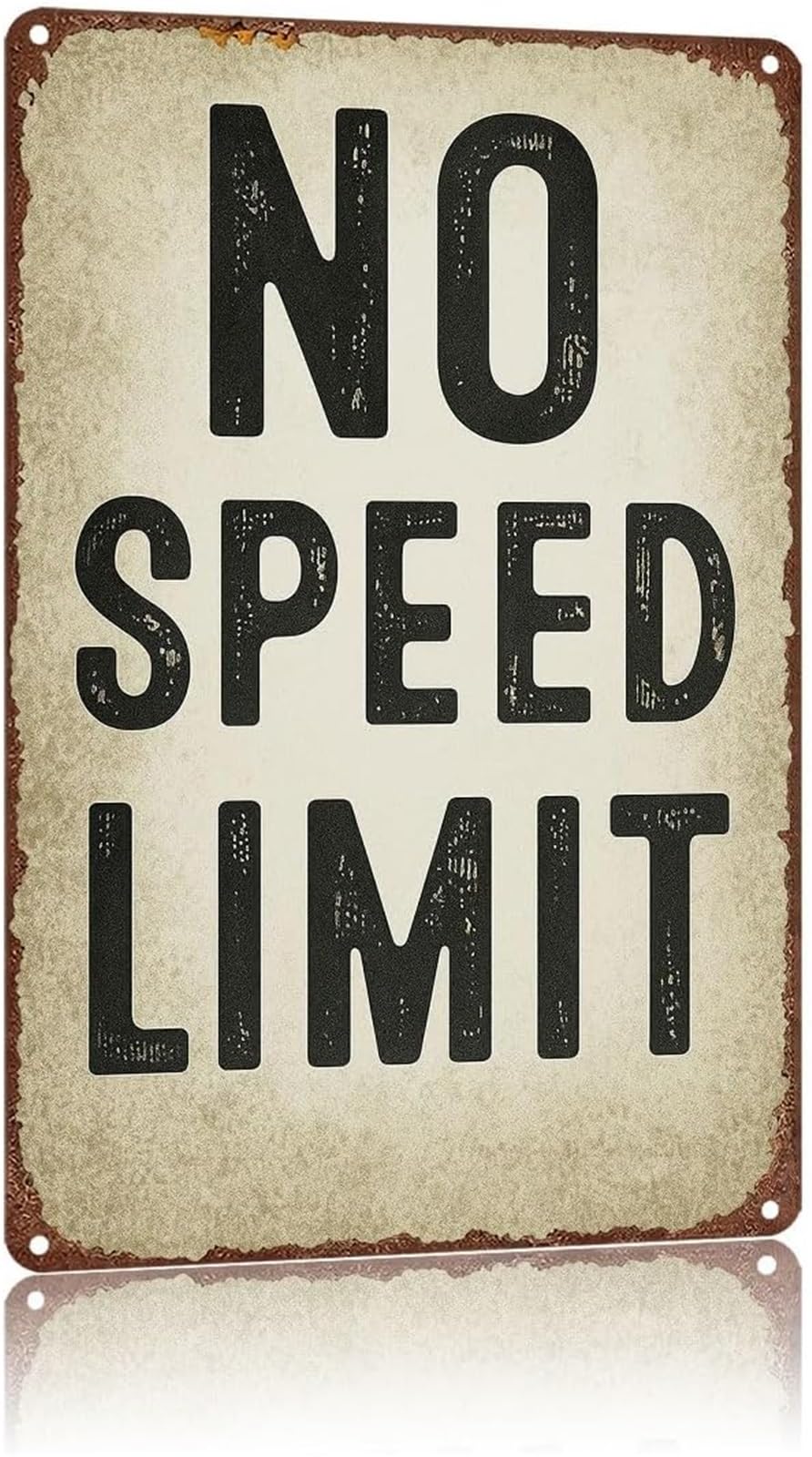 PKNVKZIDK Rustic Tin Sign No Speed Limit Outdoor Adventure Print for Garden Shed Porch Balcony 8 X 12 in