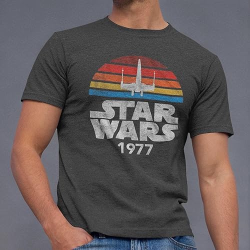 Miniatura 4 de STAR WARS 1977 Logo Rainbow X-Wing Camiseta para hombre